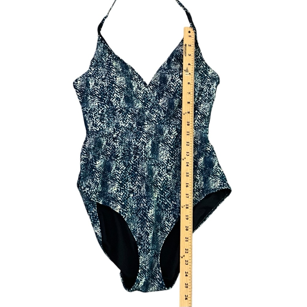 LAST CHANCE!!! ✅ 2 FOR $20!!! NWT Jones NY Blue Mood Snakeskin Halter Tie One - Picture 9 of 15